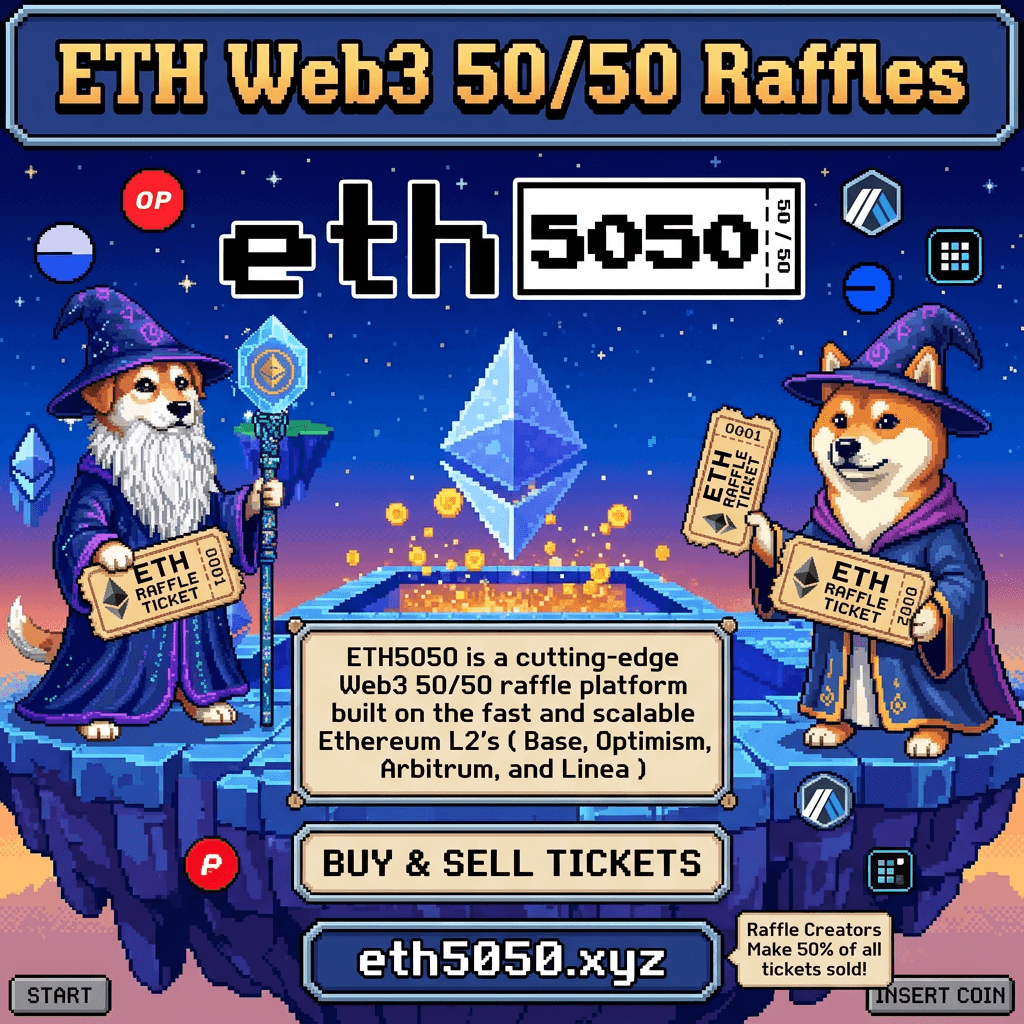 Blockchain 50/50 Raffle ETH5050 — immutable smart contract raffle draws on Ethereum L2