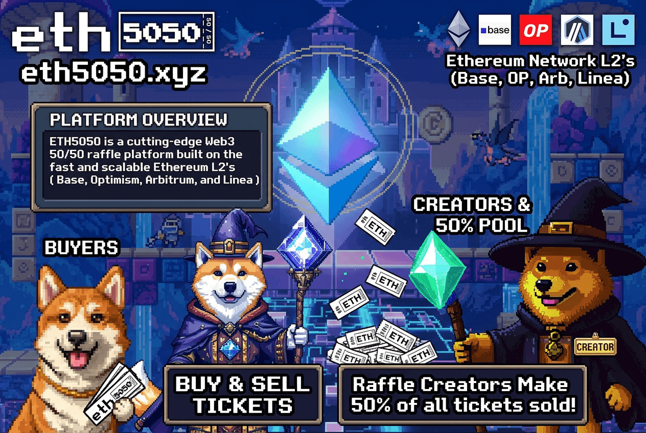 Web3 50/50 Raffles on Base, Optimism, Arbitrum and Linea — ETH5050