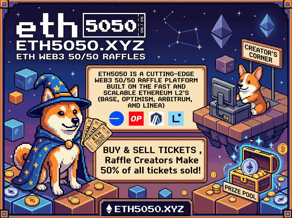 Decentralized 50/50 Raffle ETH5050 — on-chain smart contract with instant payouts on Ethereum